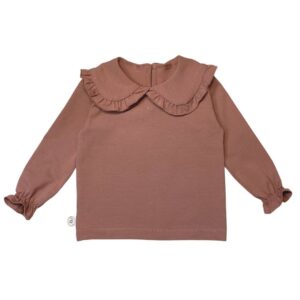 Shirt met rufflekraag kleiroze