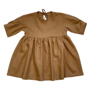 Linnen jurk camel