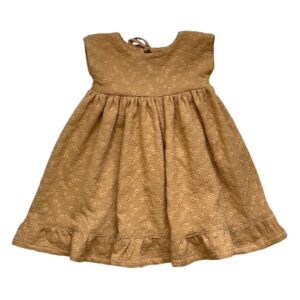 Hydrofiel broderie jurk camel