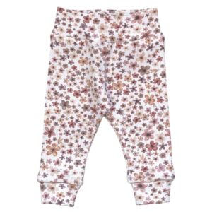 Babybroekje ribtricot bloemetjes