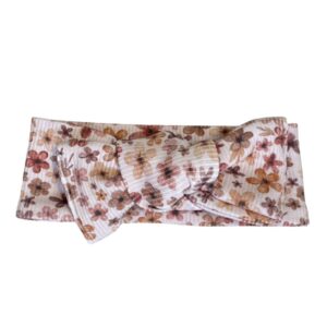 Knoop haarband rib bloemetjes