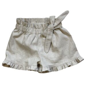 Linnen ruffle short zand