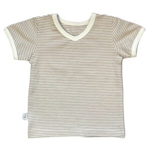 T shirt streepjes ecru/zand