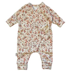 Overslagboxpakje van ribtricot kleine bloemetjes