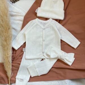 Newborn set pointelle ecru