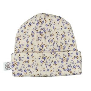 Babymutsje minibloemetjes blauw