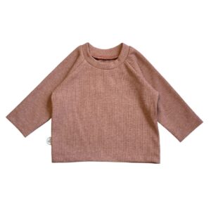 Shirt rib oud roze gemêleerd