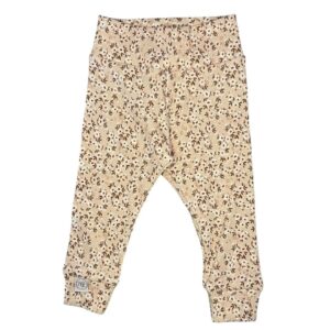 Babybroekje rib bloemetjes beige bruin