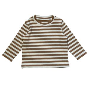 Shirt gestreept camel beige
