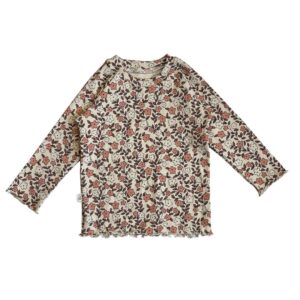 Shirt rib naturel bloemetjes bio