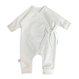 zacht boxpakje van bio sweat met strik en kant