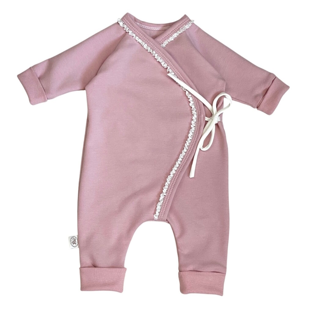 Overslagboxpakje van bio sweatstof met kant