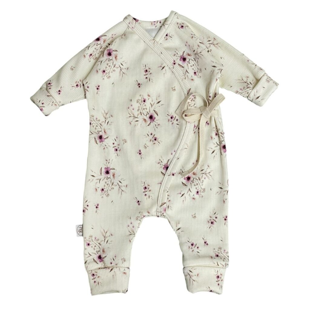 Overslagboxpakje ribtricot kersenbloesem