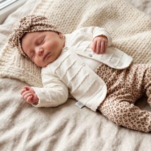 Newborn set panter met ruchesvestje