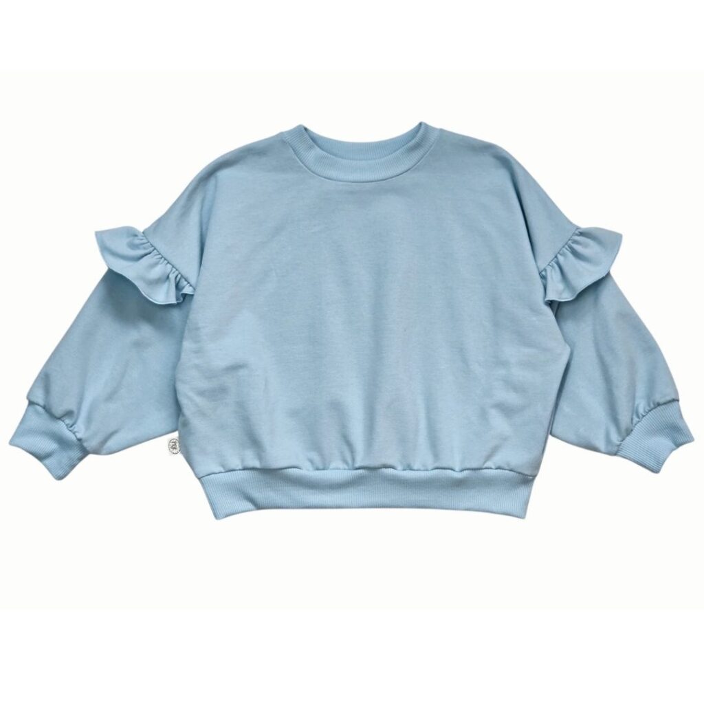 Oversized sweater lichtblauw bio soft sweat